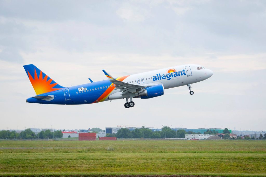 Allegiant aircraft taking off