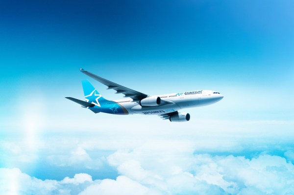 Transat aircraft in flight