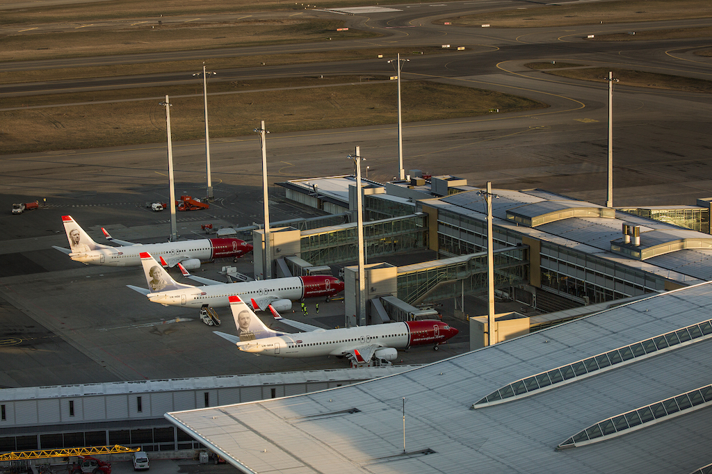 Norwegian aircraft at gates
