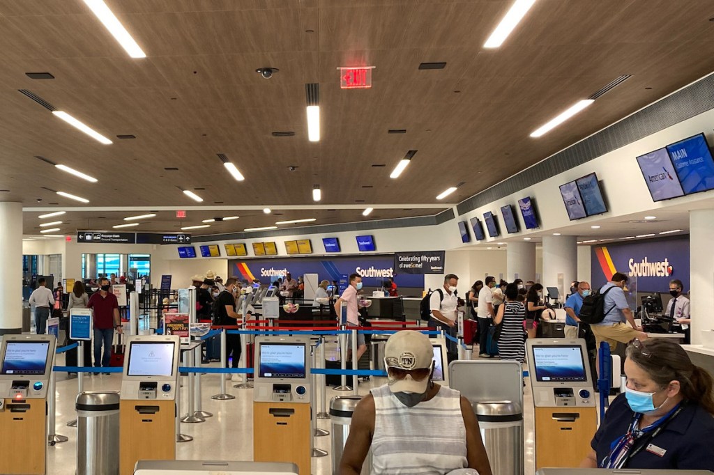 Southwest Airlines ticket counters at the Nashville airport.