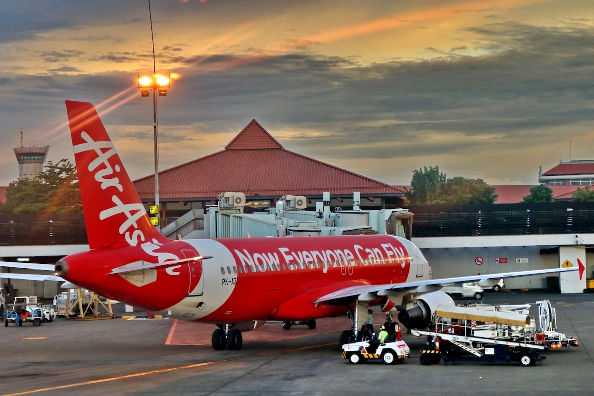 An AirAsia plane at the Jakarta airport