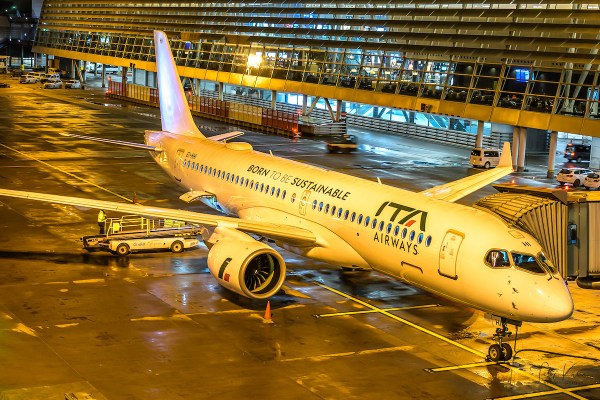 An ITA Airways Airbus jet in Zurich