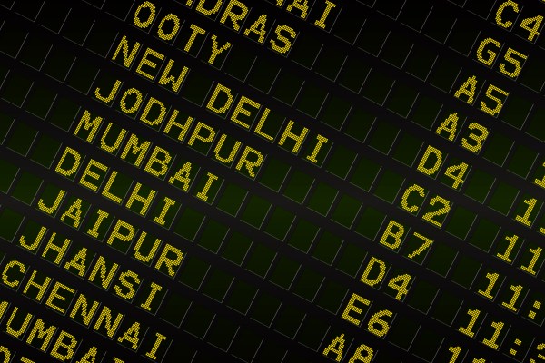 Flight board in India.