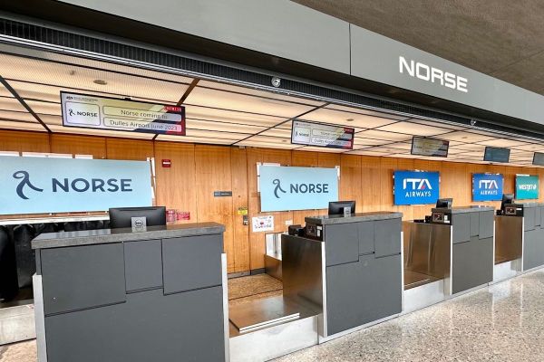 The Norse Atlantic counter at Washington Dulles