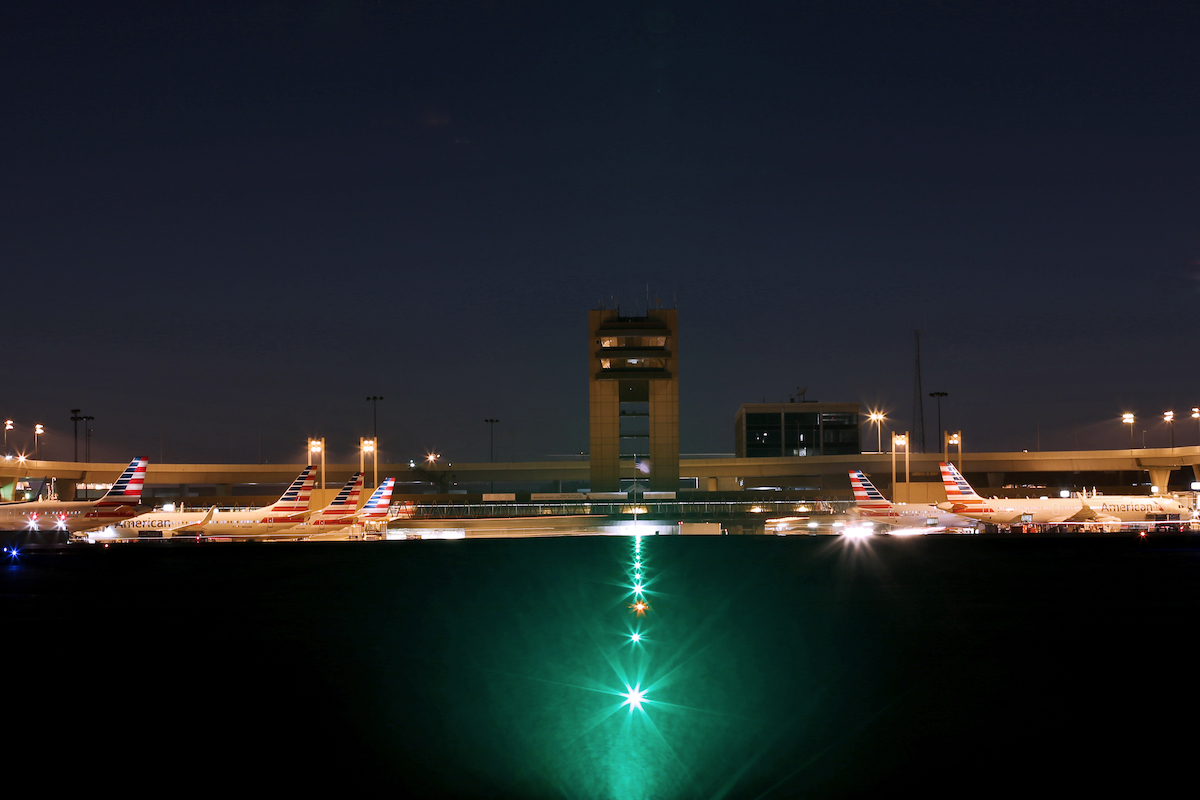 Nighttime shot of DFW Airport