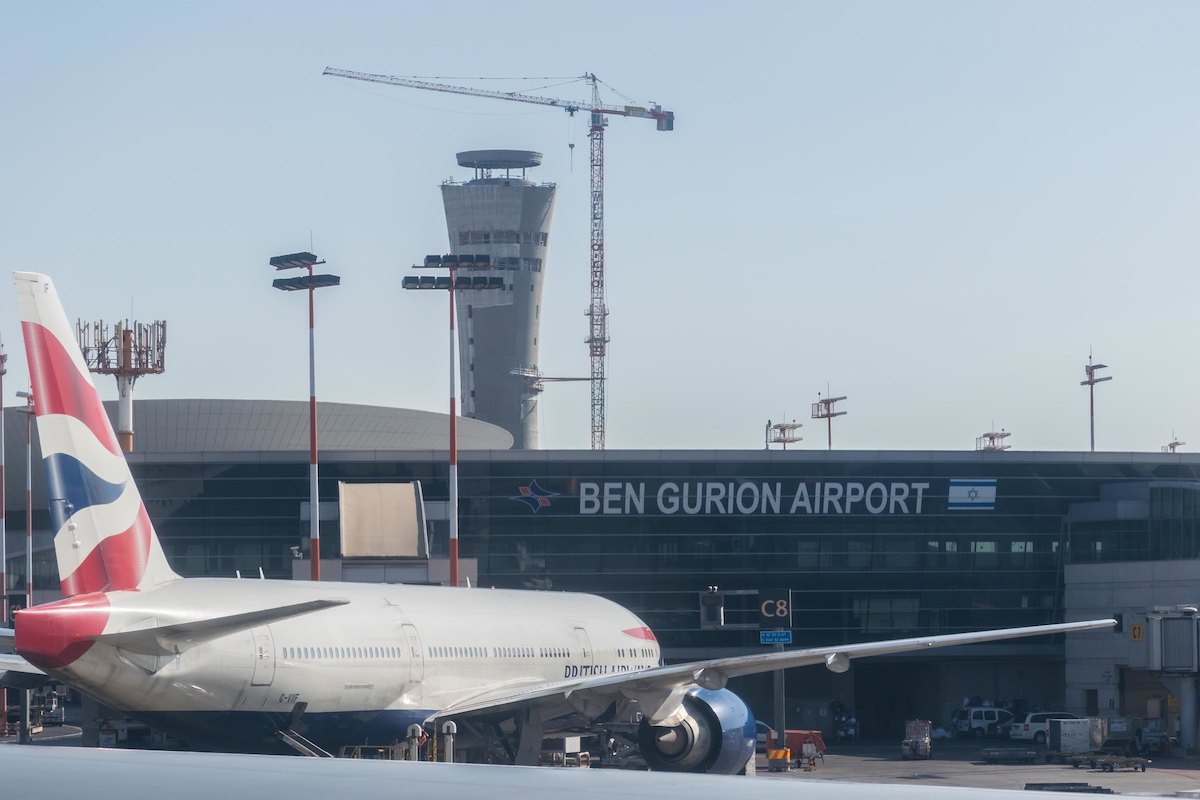 A British Airways plane at Tel Aviv's Ben Gurion airport