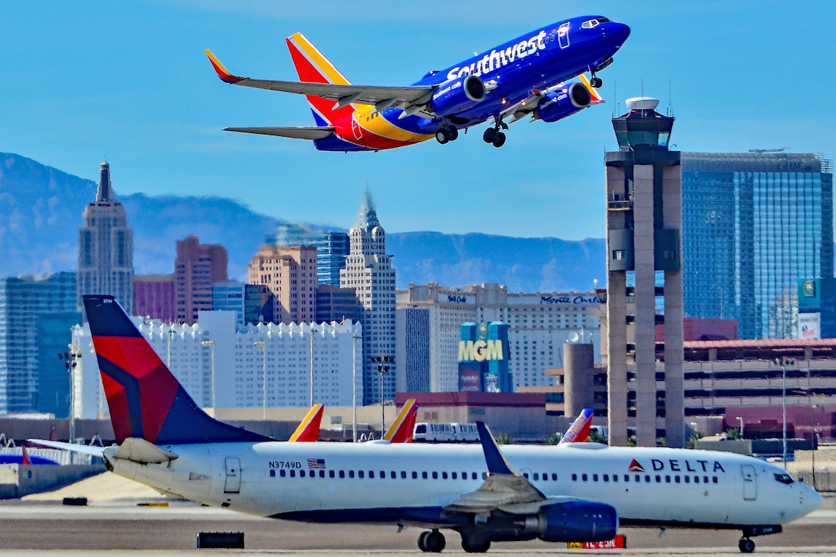 Delta and Southwest planes in Las Vegas