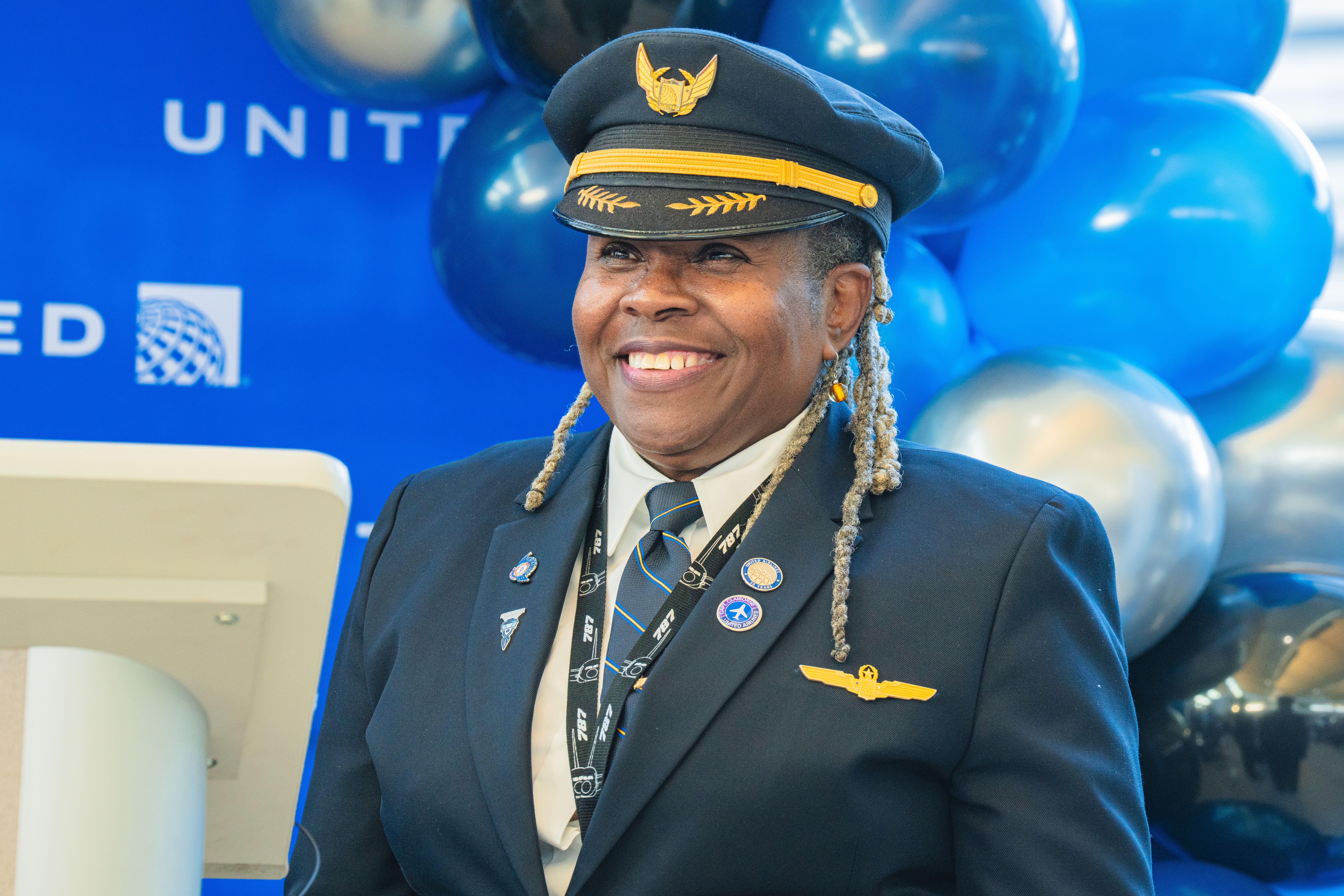 Captain Theresa Claiborne at the airport