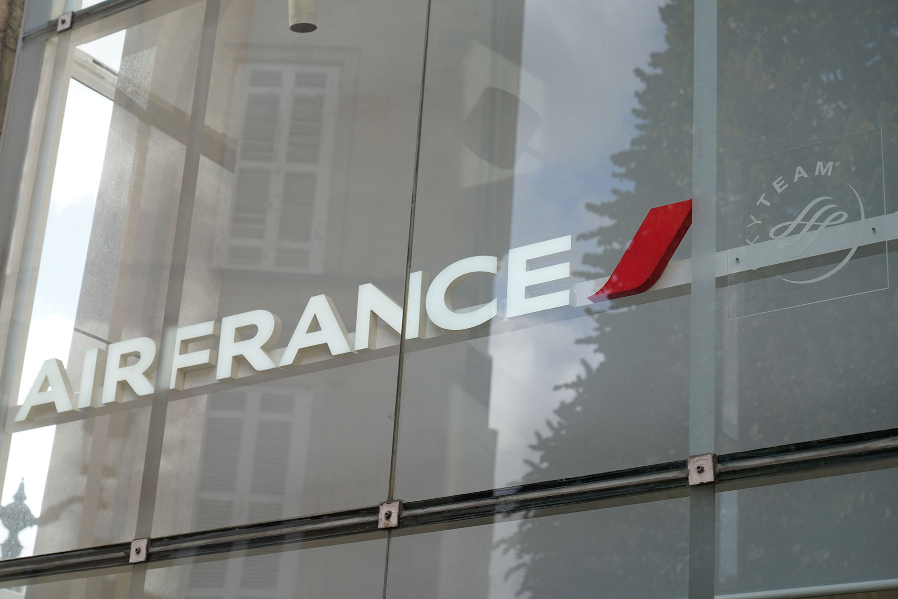 An Air France logo on the exterior of a building