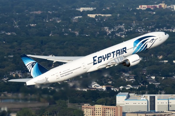 An Egyptair Boeing 777-300ER at New York/JFK