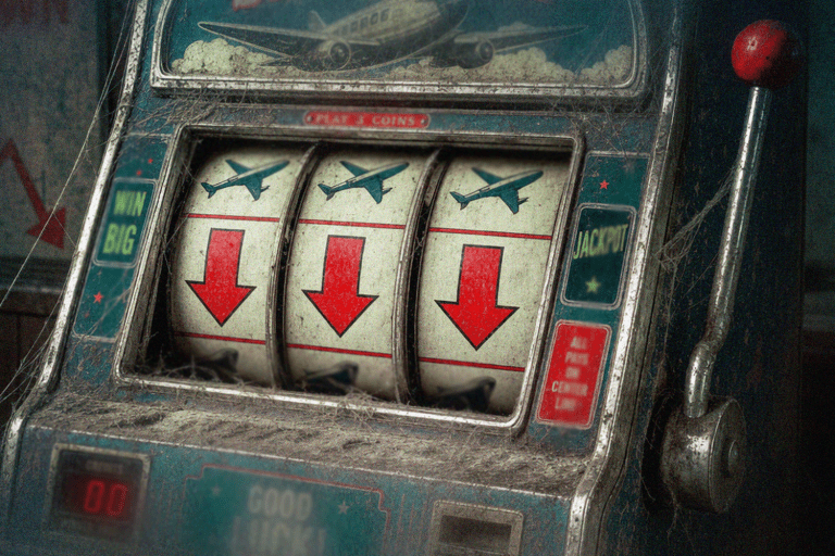 An illustration showing a fruit machine.